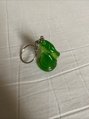 Green Resin knight chess pieceKeychain Card Holder.